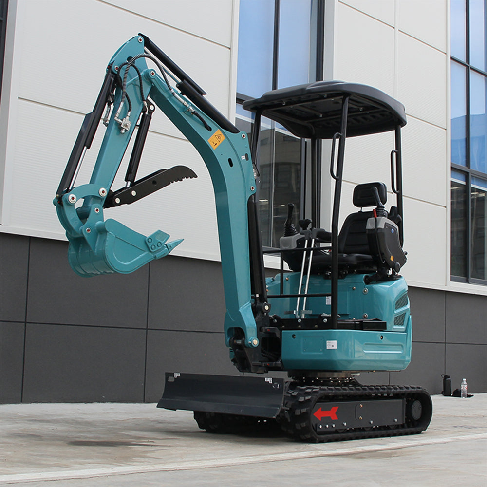 2.5 Ton Mini Excavator, 17 HP KubotaDiesel Engine, Hydraulic Thumb, Compact Design for Construction & Landscaping (Blue)