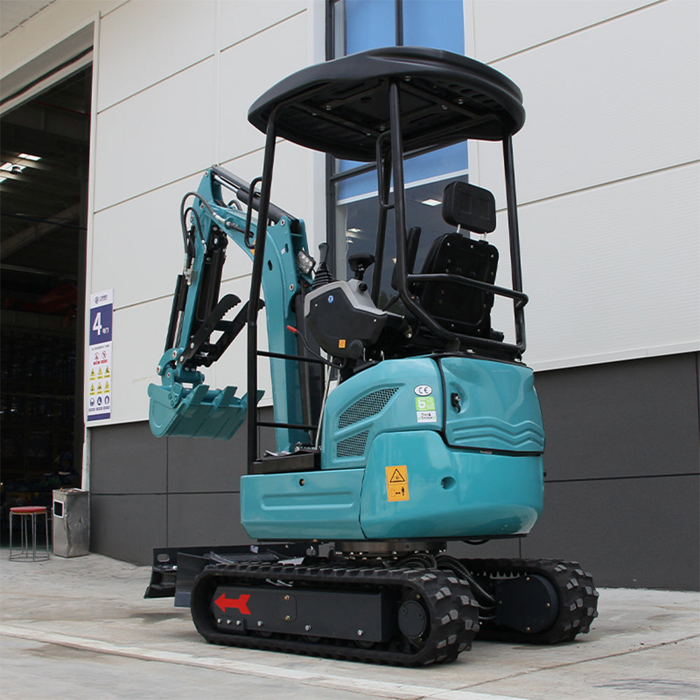 2.5 Ton Mini Excavator, 17 HP KubotaDiesel Engine, Hydraulic Thumb, Compact Design for Construction & Landscaping (Blue)