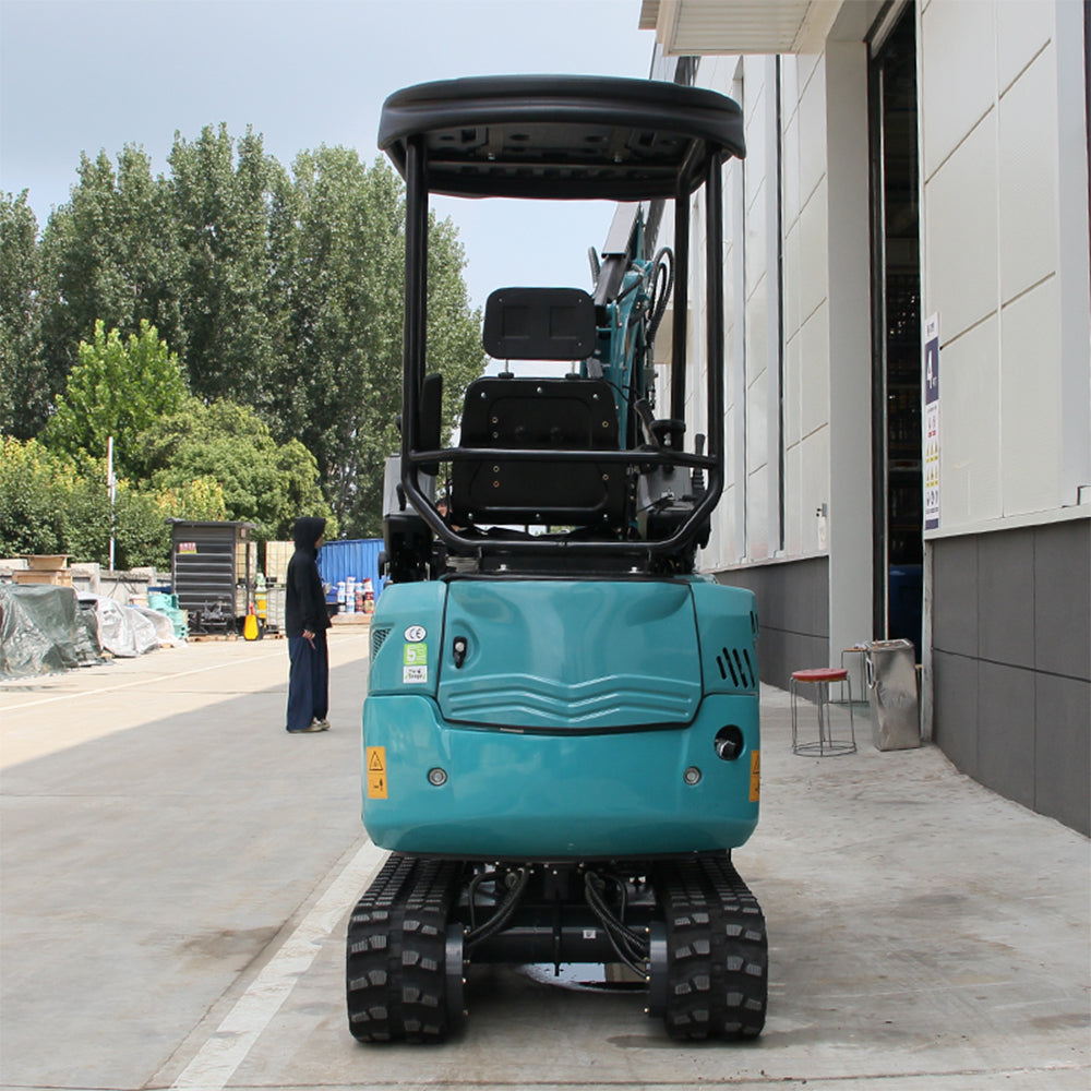 2.5 Ton Mini Excavator, 17 HP KubotaDiesel Engine, Hydraulic Thumb, Compact Design for Construction & Landscaping (Blue)