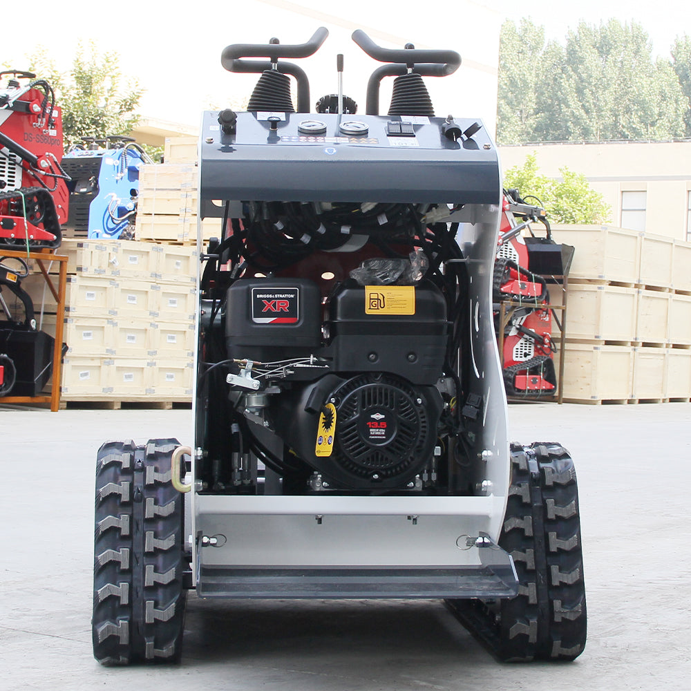 13.5 HP B & S Engine Gas-Powered Mini Skid Steer Loader, Stand-On Design with Heavy-Duty Tracksfor Landscaping & Garden Renovation