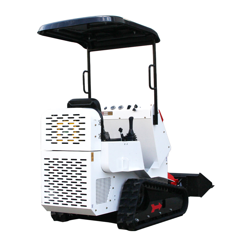 B&S Engine Gas-Powered Mini Skid Steer Loader, Stand-On Mini Loader with Heavy-Duty Tracks, Compatible with Mini Skid Steer Attachments (red-white)