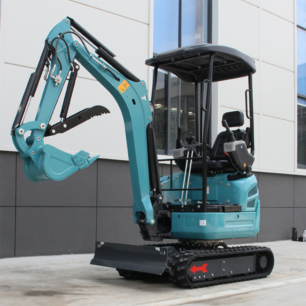 2.5 Ton Mini Excavator, 17 HP KubotaDiesel Engine, Hydraulic Thumb, Compact Design for Construction & Landscaping (Blue)