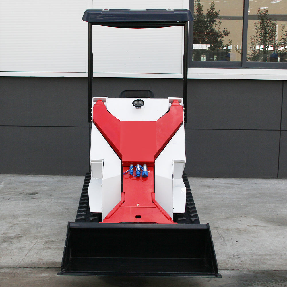 B&S Engine Gas-Powered Mini Skid Steer Loader, Stand-On Mini Loader with Heavy-Duty Tracks, Compatible with Mini Skid Steer Attachments (red-white)