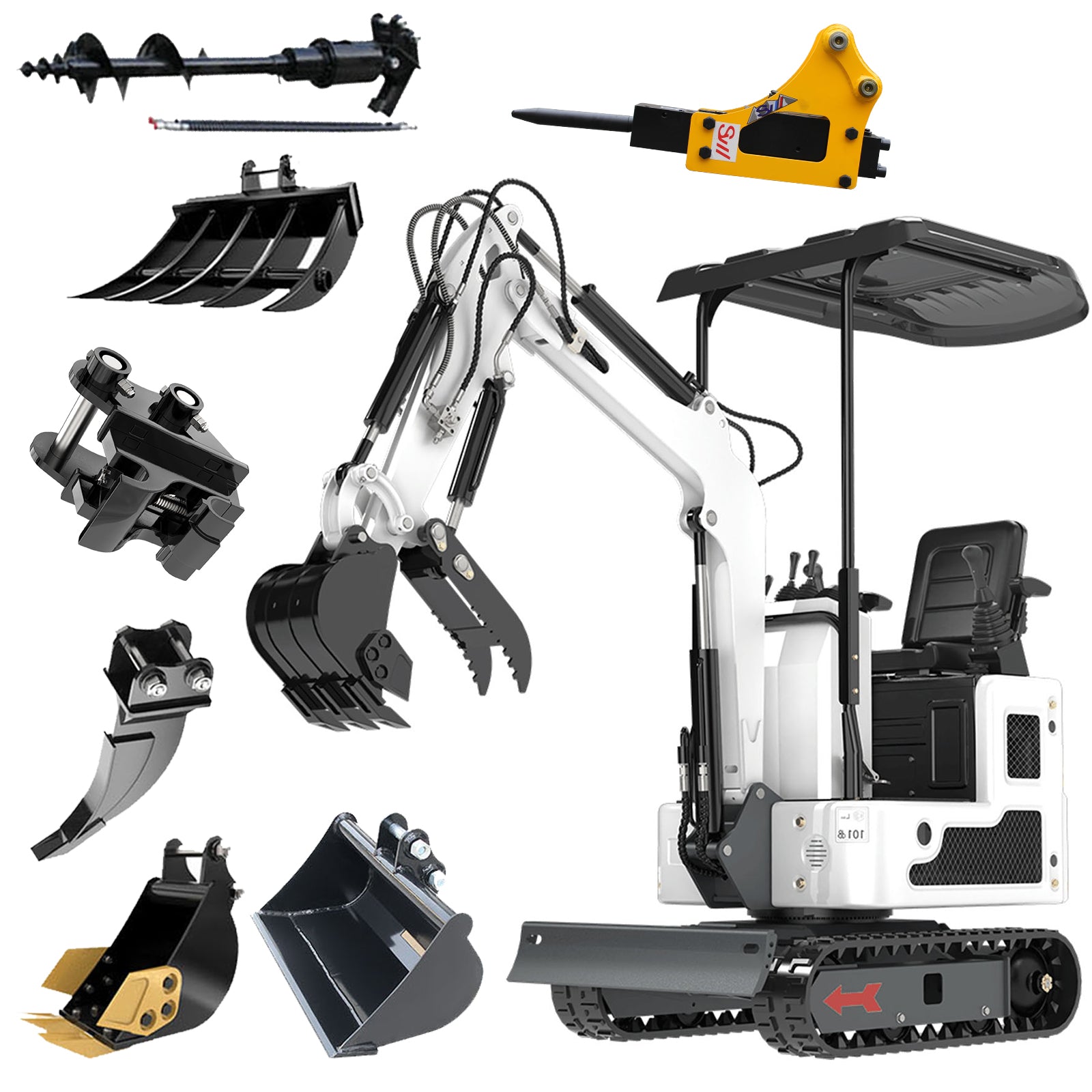 DigMaster 1.2-Ton Mini Excavator Equipped with Pilot System 13.5HP B&S Petrol Engine Suitable for Homes Farms Municipal Parks Etc EPA Certification