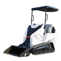 Ride-On Mini Skid Steer Loader, 15HP Gas Engine, Industrial Tracks & Quick-Attach System for Landscaping and Construction (White)