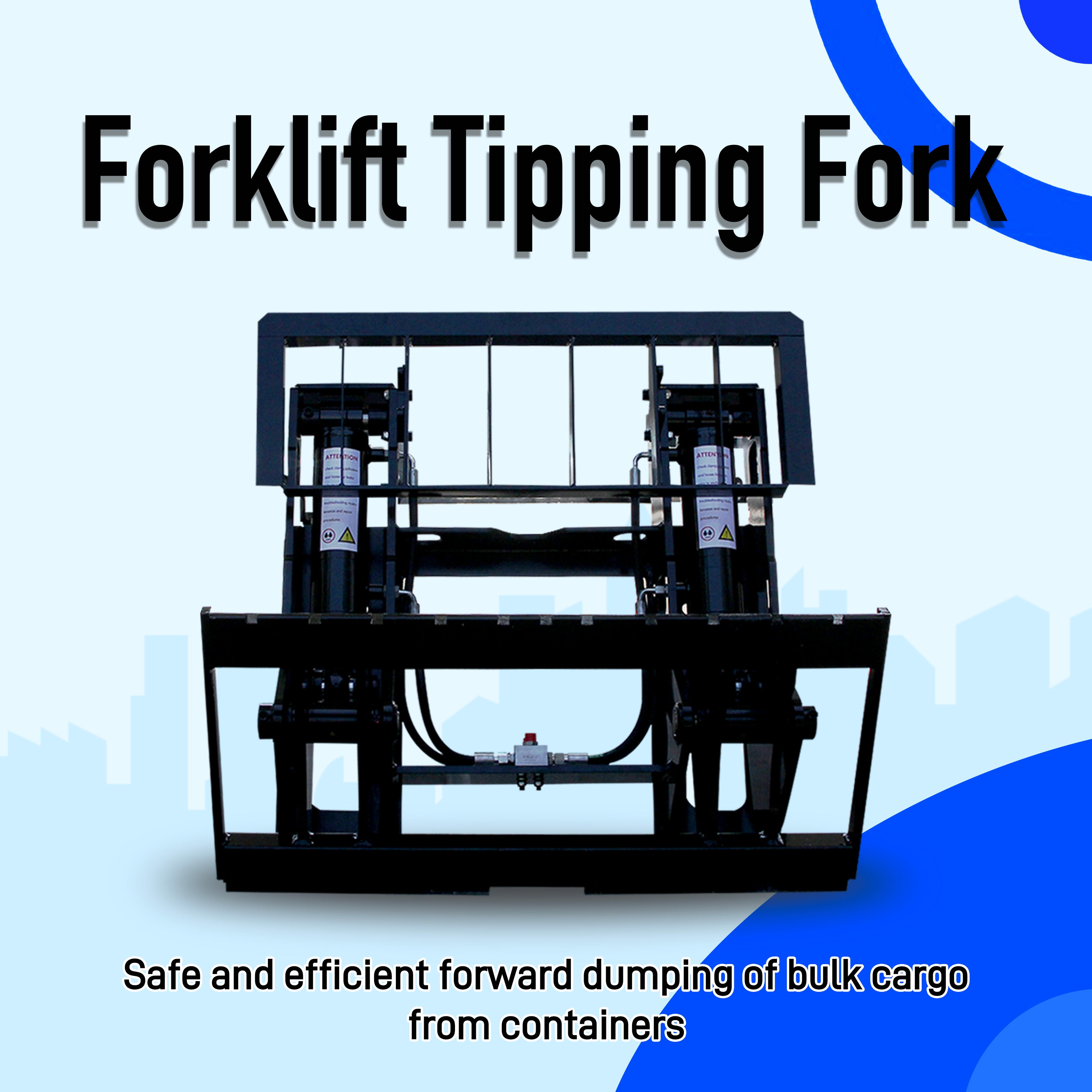 Forklift attachment tipper 43 inches for electric forklift unloading cargo