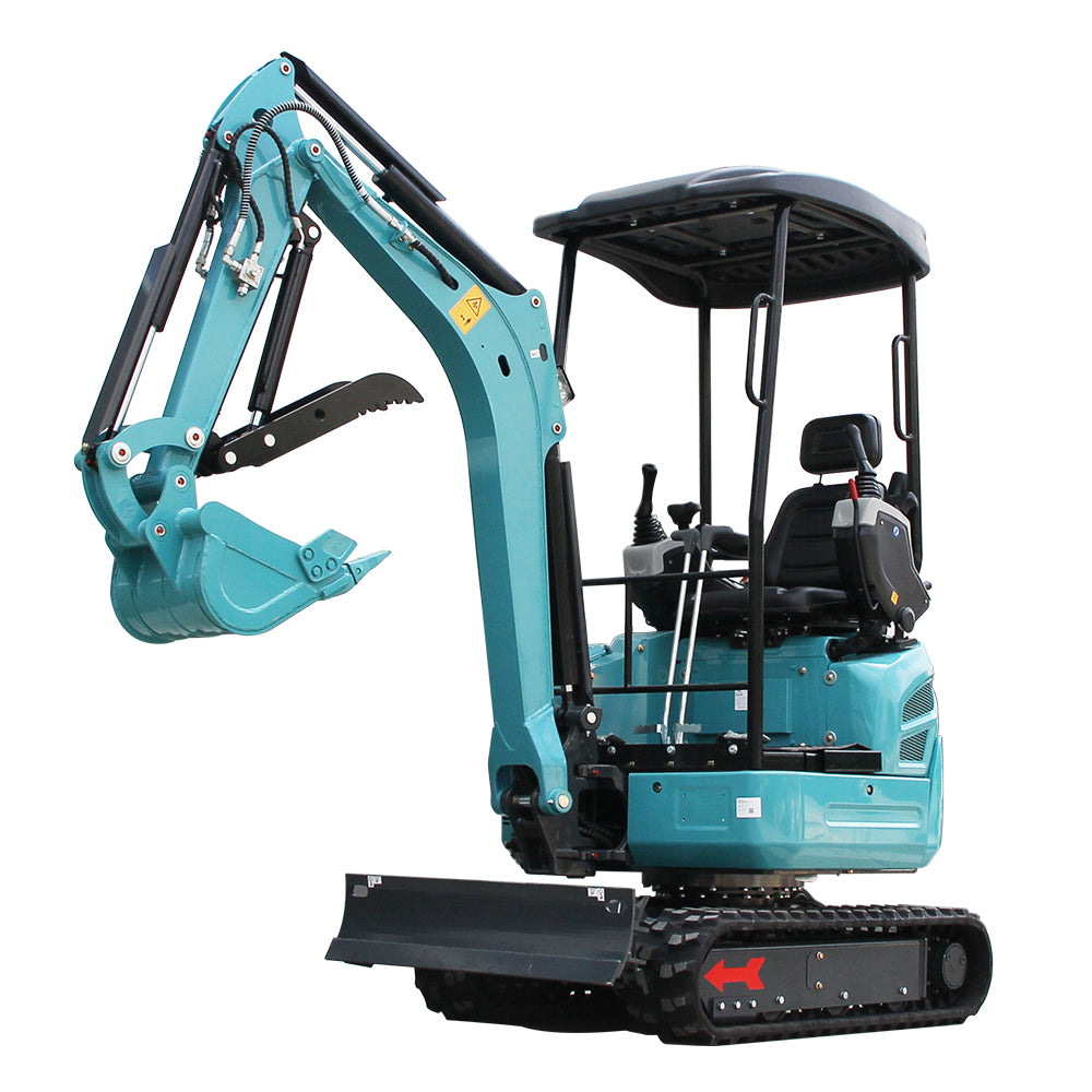 2.5 Ton Mini Excavator, 17 HP KubotaDiesel Engine, Hydraulic Thumb, Compact Design for Construction & Landscaping (Blue)