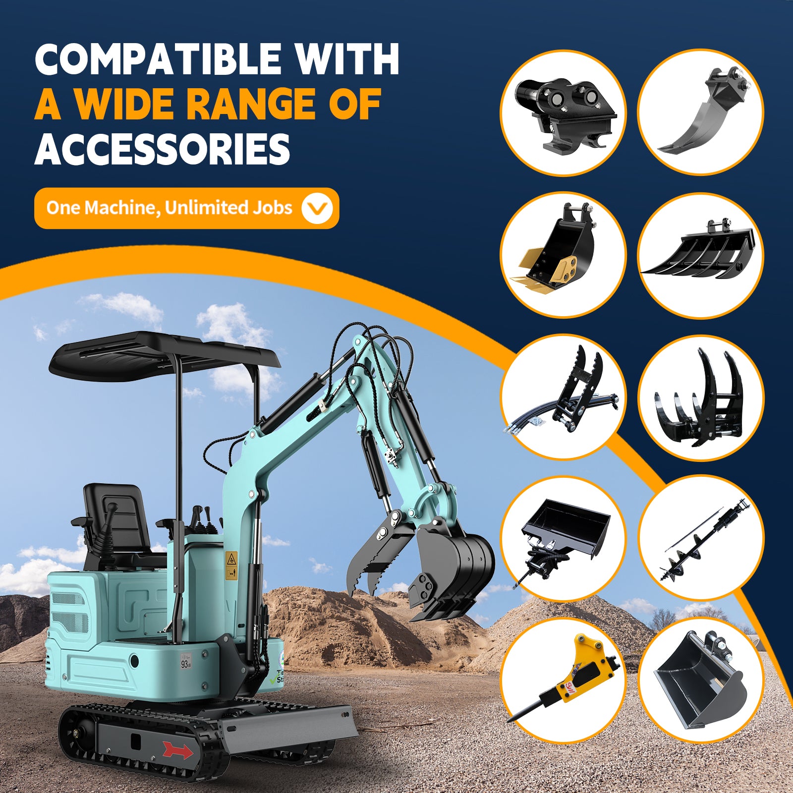 DigMaster 1.4 Ton Mini Excavator Kubota Twin-Cylinder Diesel Engine Equipped with Pilot System for Gardening Landscaping and Indoor Use EPA certified