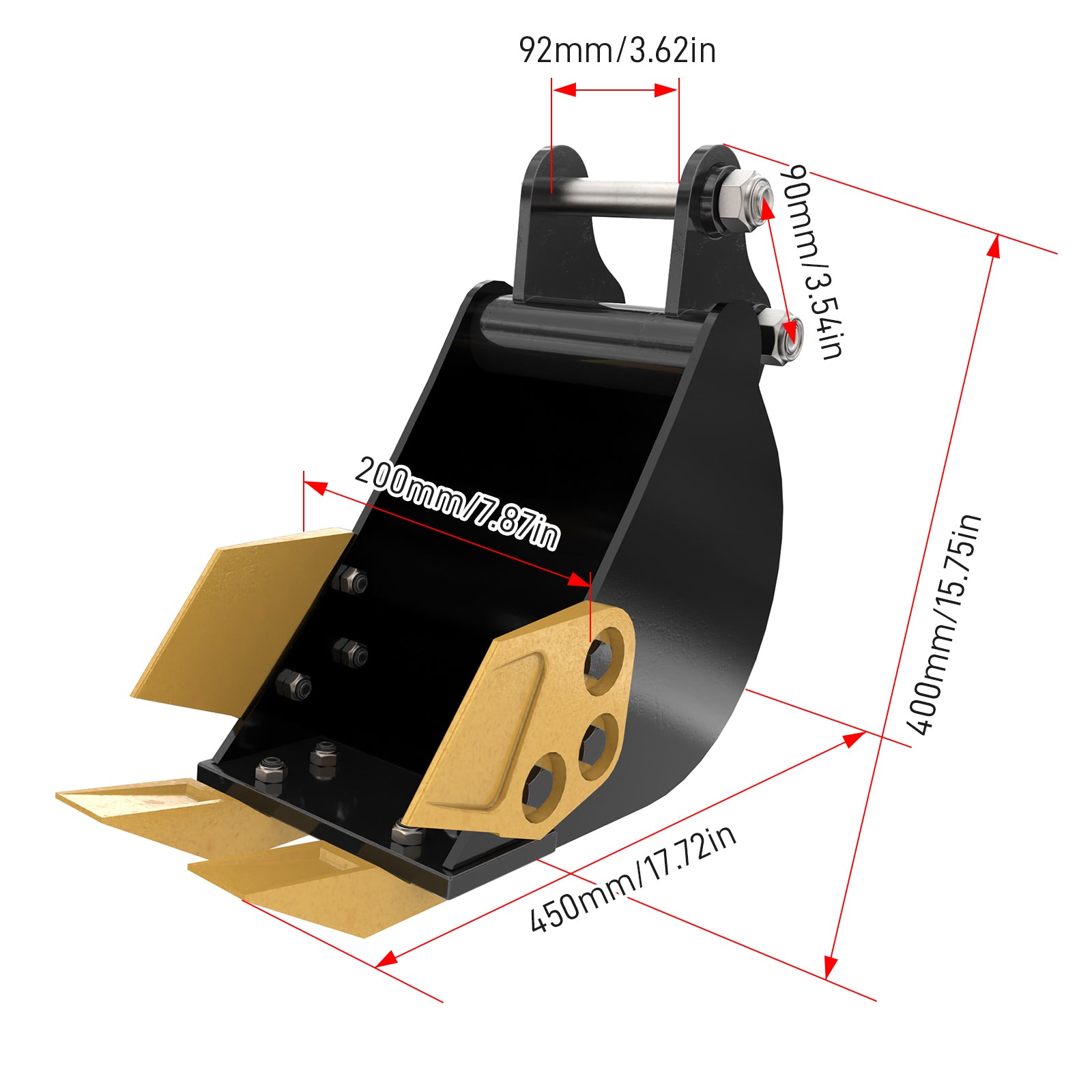 2025 New 200mm Narrow Trenching Tooth Bucket Attachment For Mini Excavators
