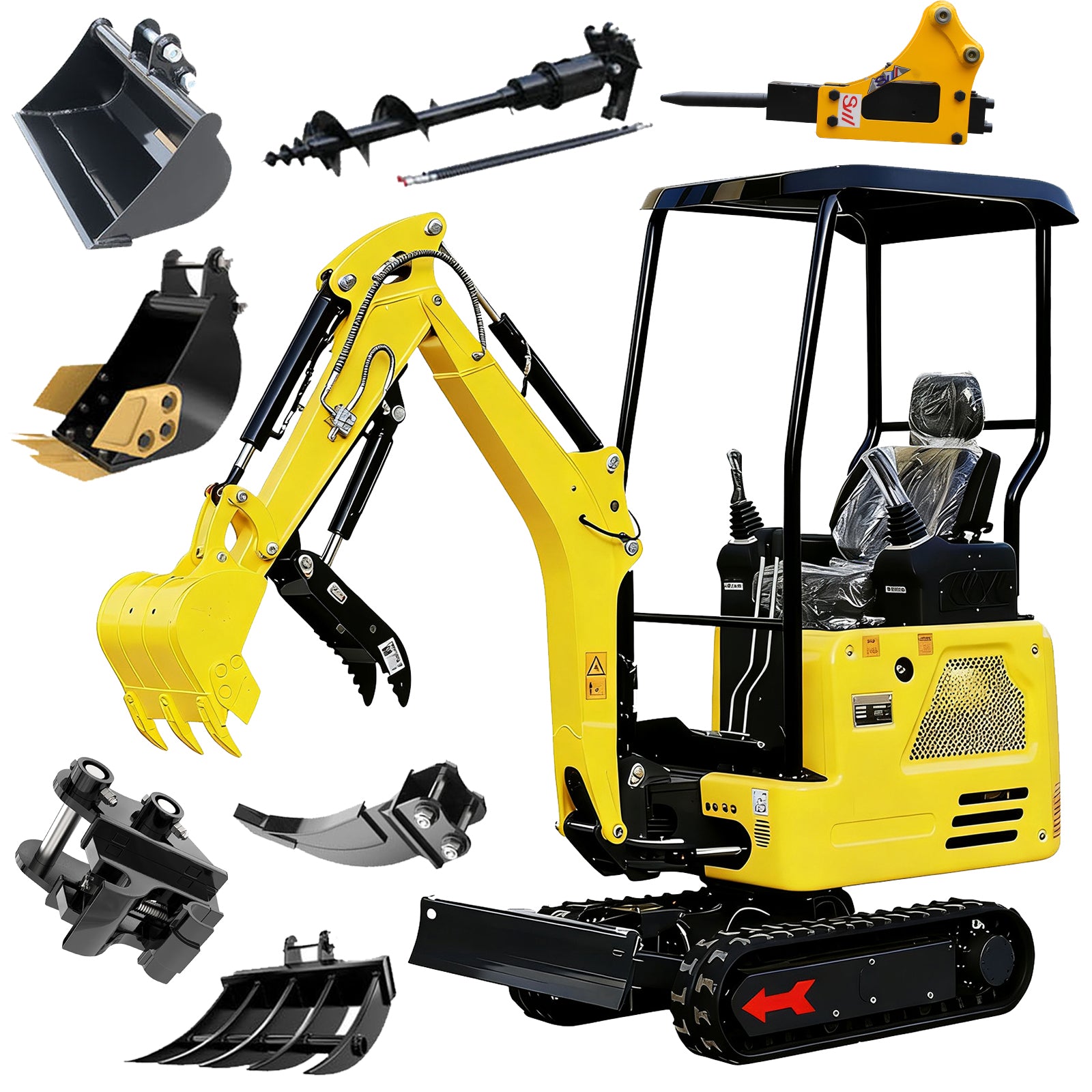 DigMaster 1.8 Ton Mini Excavator Kubota 3-Cylinder Diesel Engine Equipped with Pilot System System Track Extension Side Swing Arm EPA Certification