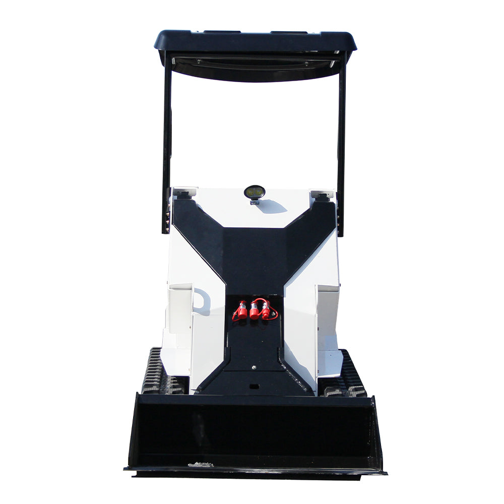 Ride-On Mini Skid Steer Loader, 15HP Gas Engine, Industrial Tracks & Quick-Attach System for Landscaping and Construction (White)