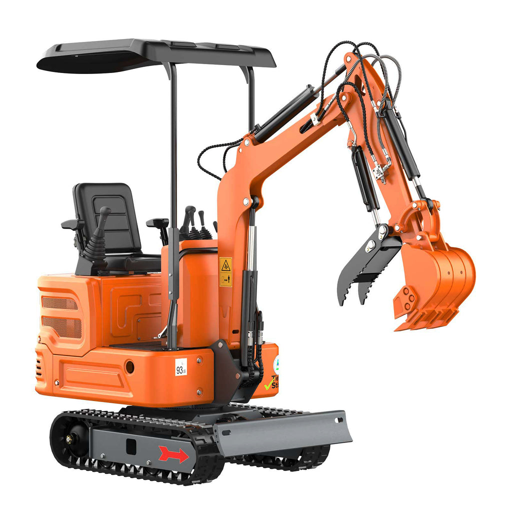 2650lb Mini Excavator with 13.5HP Gas Engine, Hydraulic Thumb, Quick Connect Attachments, Compact Design for Garden, Yard Landscaping, Farm, and Small Construction Projects