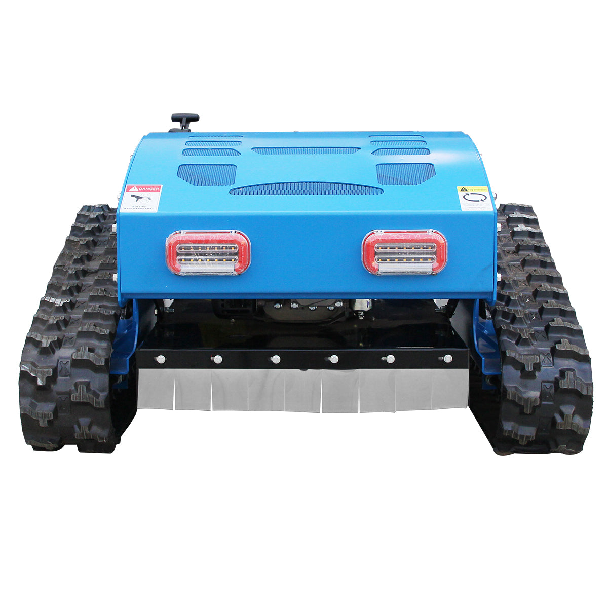 Remote Control Track Lawn Mower with Snow Plow – 9HP Gas Engine, 600m Range, 21.6 Cutting Width, Adjustable Height RC Robotic Lawn Mower for Slopes, Orchards & Commercial Use