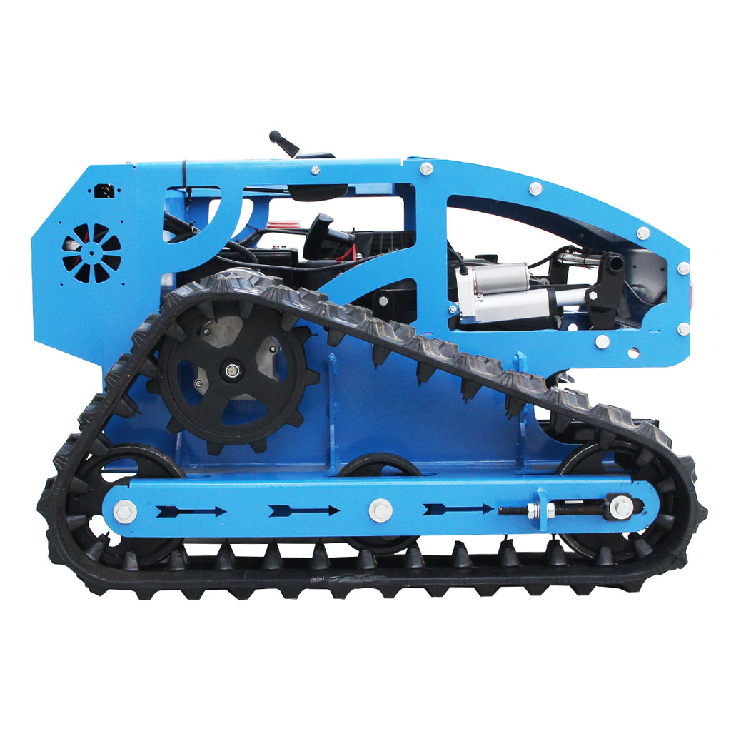 Remote Control Track Lawn Mower with Snow Plow – 9HP Gas Engine, 600m Range, 21.6 Cutting Width, Adjustable Height RC Robotic Lawn Mower for Slopes, Orchards & Commercial Use