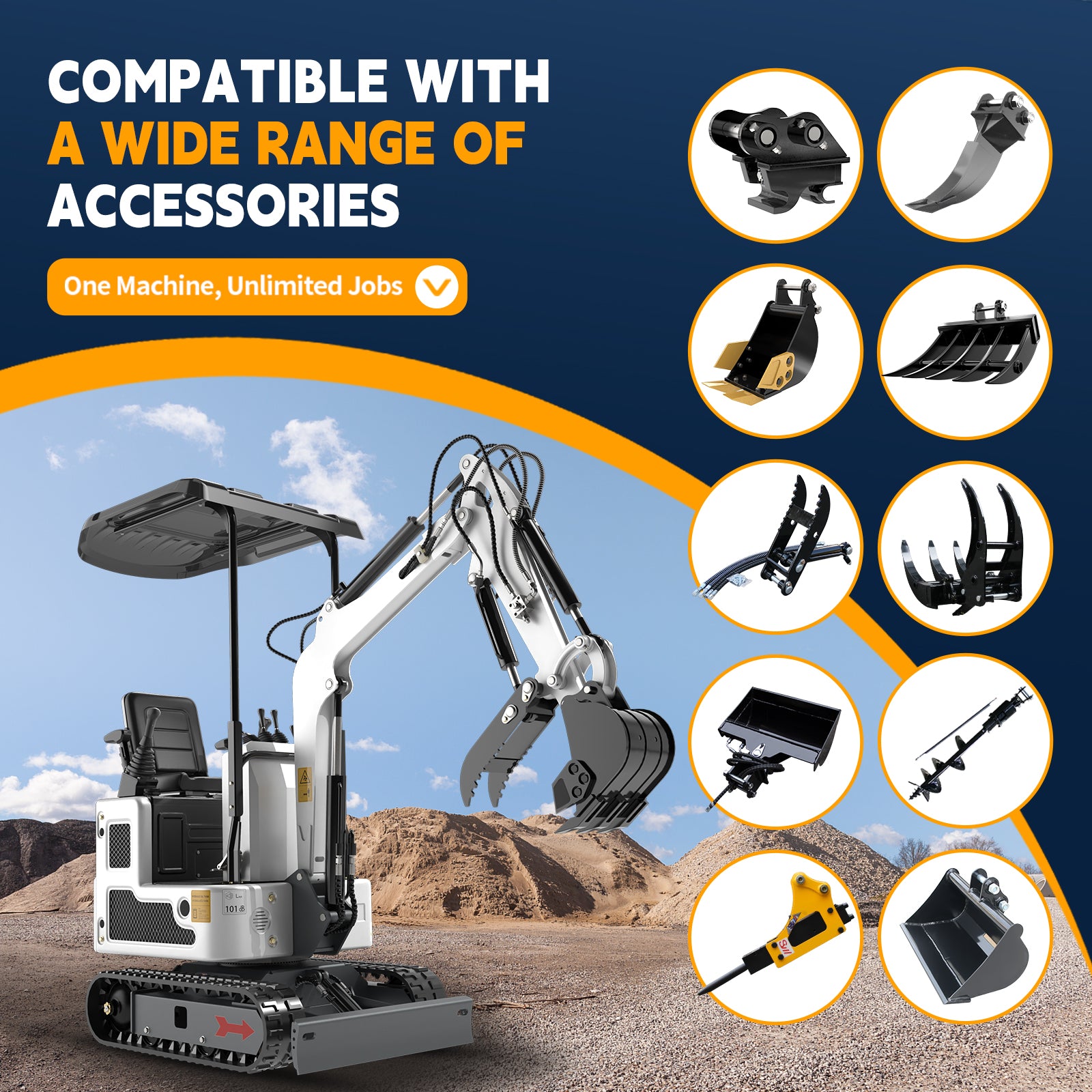 DigMaster 1.2-Ton Mini Excavator Equipped with Pilot System 13.5HP B&S Petrol Engine Suitable for Homes Farms Municipal Parks Etc EPA Certification