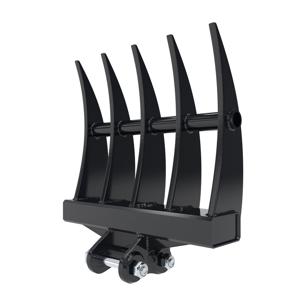 400mm rake attachment for 1-1.5 ton mini excavators, 5 teeth with link pin