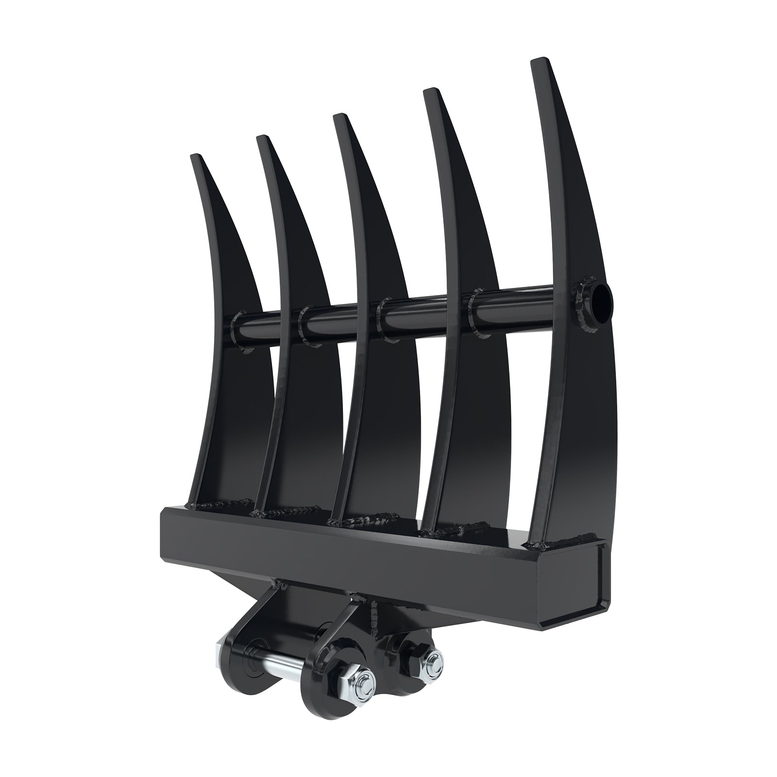 400mm rake attachment for 1-1.5 ton mini excavators, 5 teeth with link pin