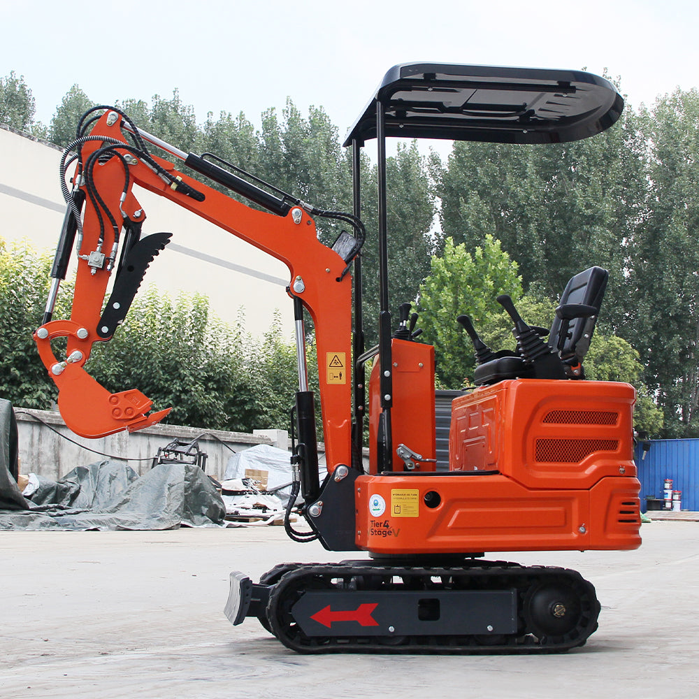 2650lb Mini Excavator with 13.5HP Gas Engine, Hydraulic Thumb, Quick Connect Attachments, Compact Design for Garden, Yard Landscaping, Farm, and Small Construction Projects