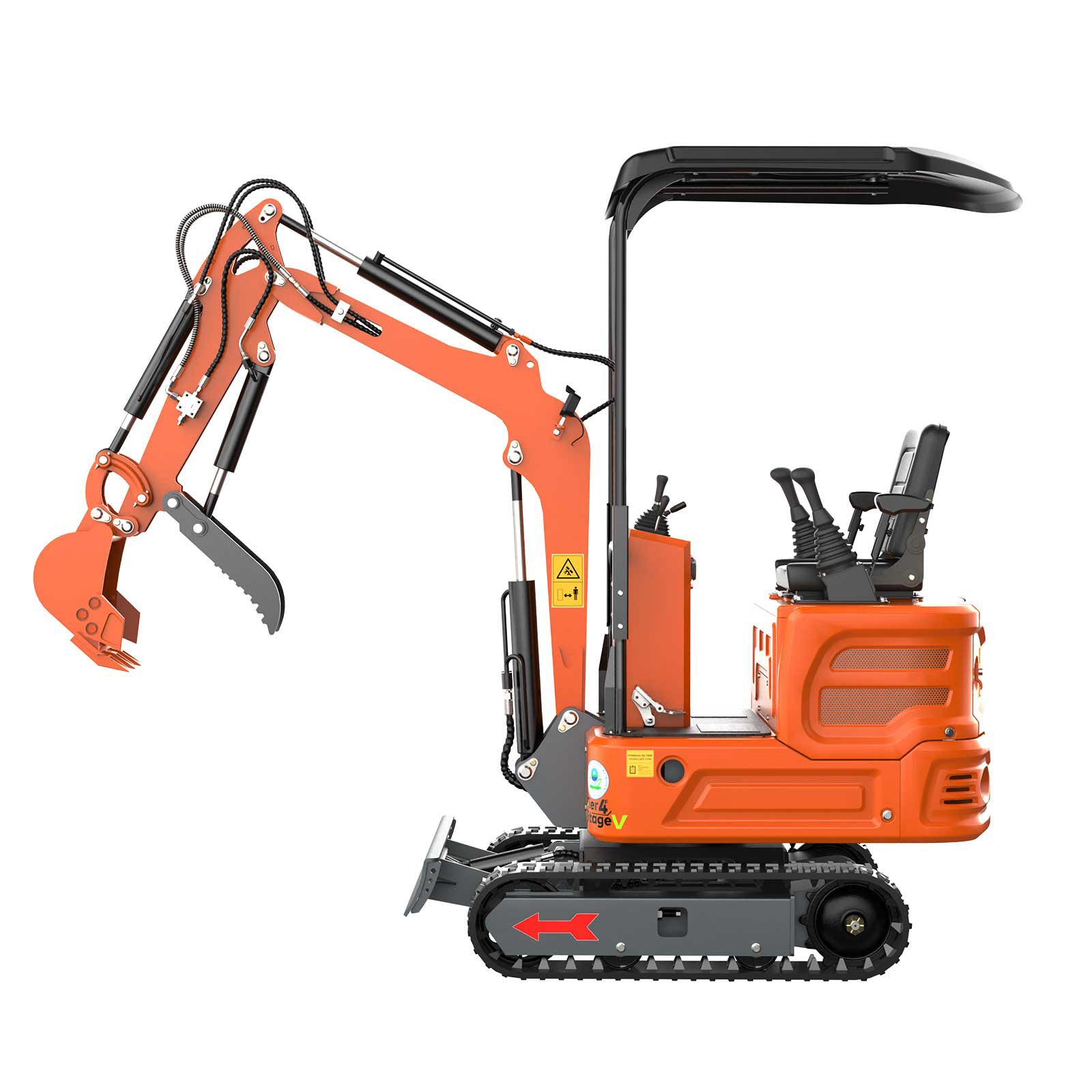 2650lb Mini Excavator with 13.5HP Gas Engine, Hydraulic Thumb, Quick Connect Attachments, Compact Design for Garden, Yard Landscaping, Farm, and Small Construction Projects