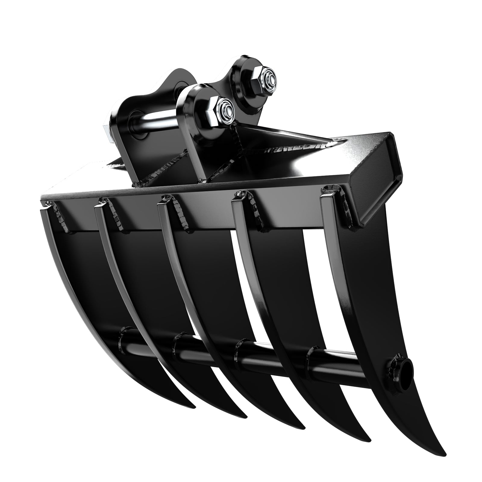 400mm rake attachment for 1-1.5 ton mini excavators, 5 teeth with link pin