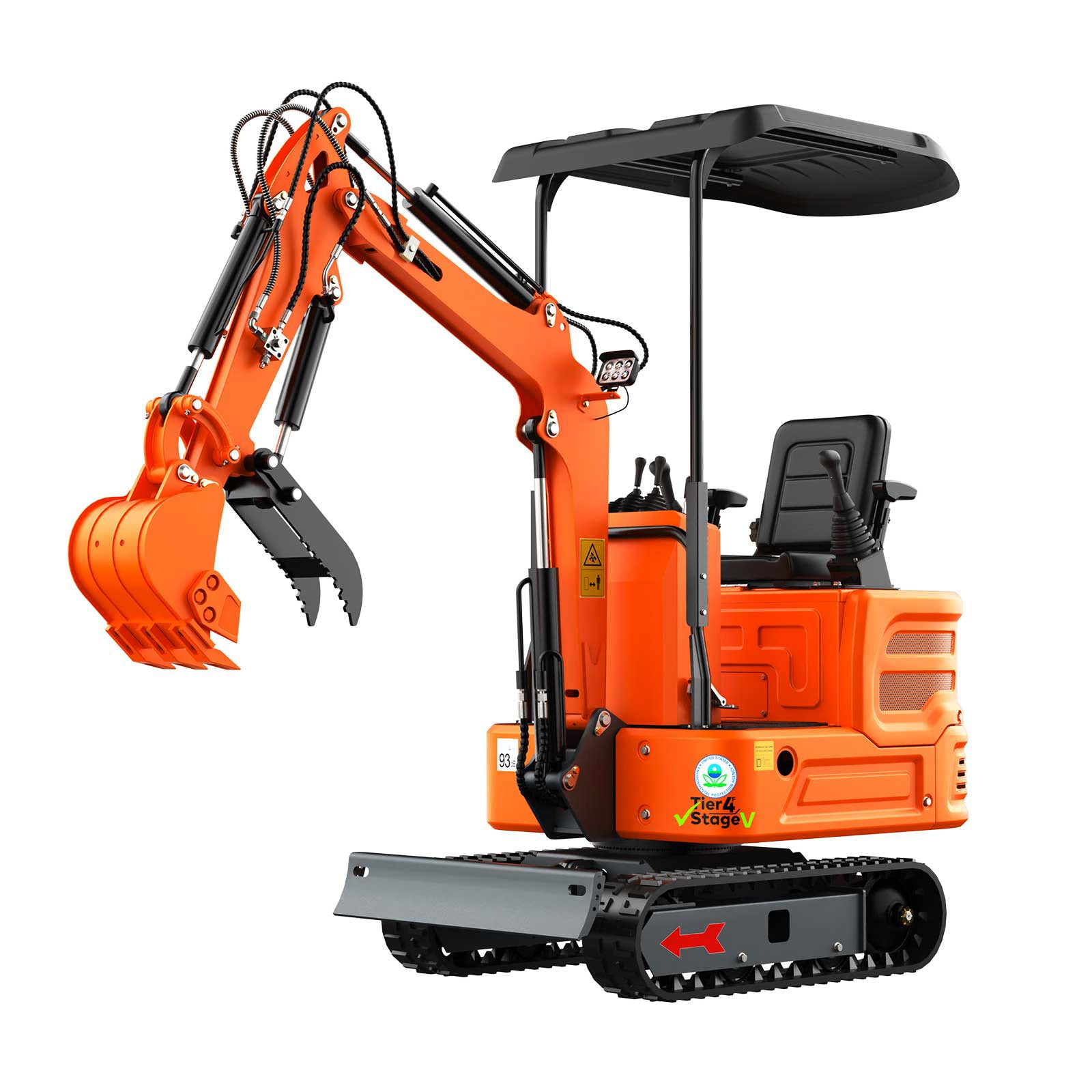 2650lb Mini Excavator with 13.5HP Gas Engine, Hydraulic Thumb, Quick Connect Attachments, Compact Design for Garden, Yard Landscaping, Farm, and Small Construction Projects