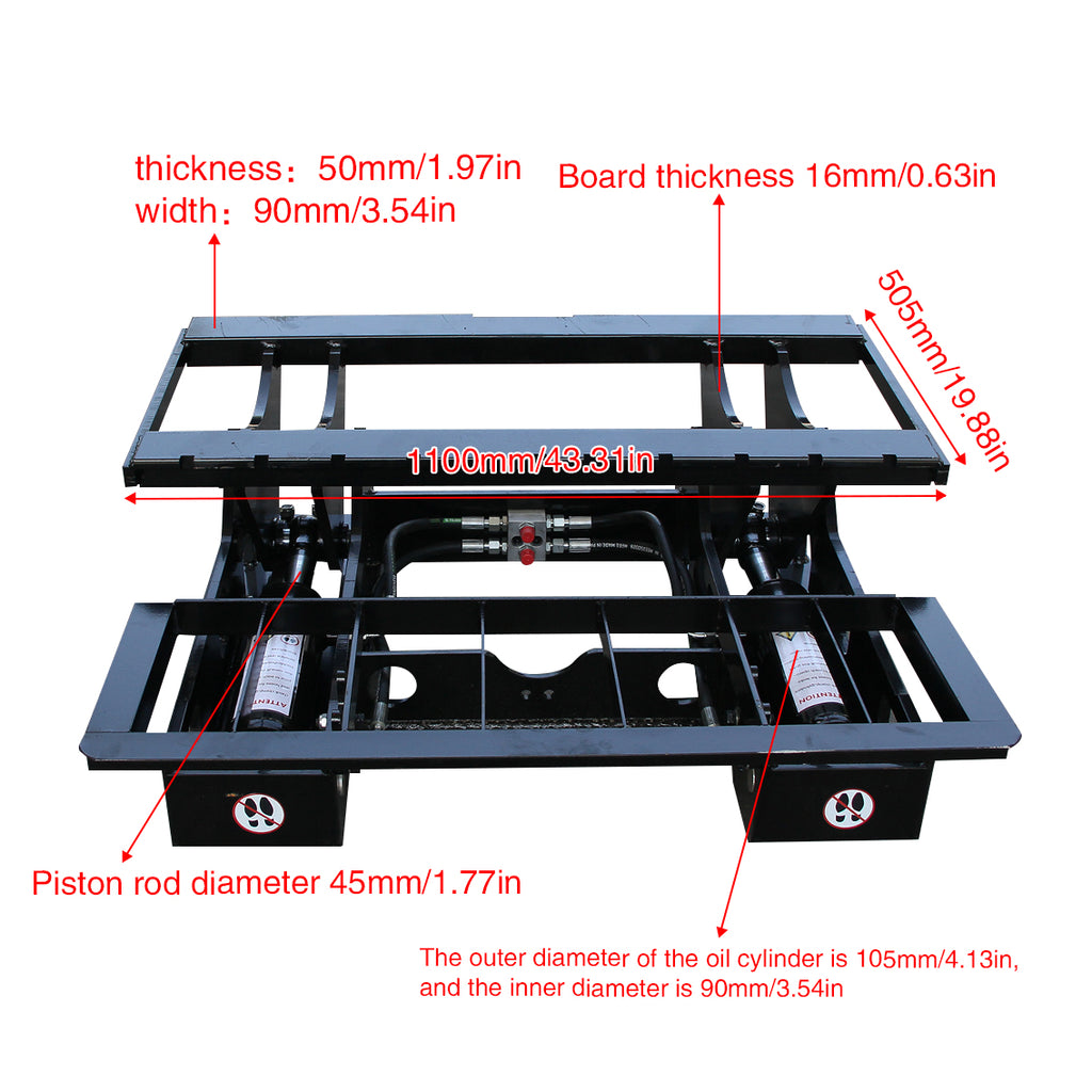 Forklift attachment tipper 43 inches for electric forklift unloading cargo