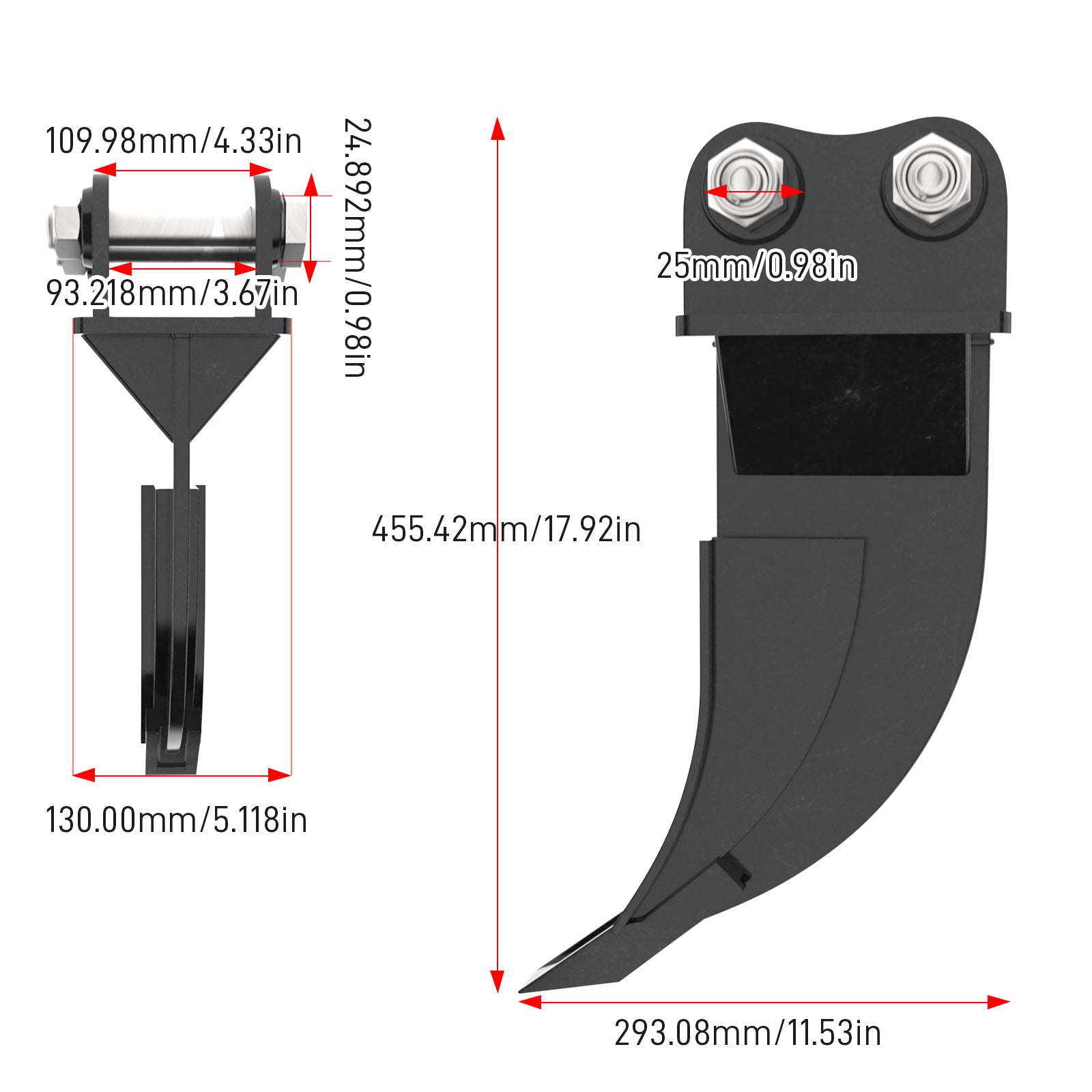 2025 New Mini Excavator Attachments Ripper,Single Hook Backhoe For Sale