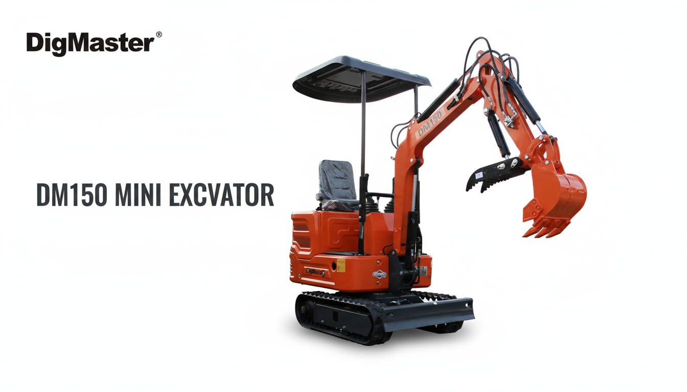 DM150 Mini Excavator - Compact 2000lb Gasoline Powered Digger with Briggs & Stratton Engine