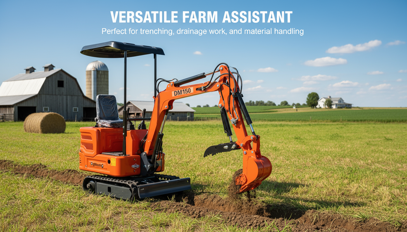 DM150 Mini Excavator - Compact 2000lb Gasoline Powered Digger with Briggs & Stratton Engine