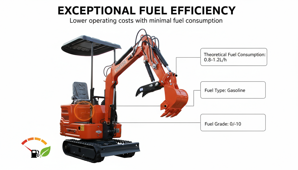 DM150 Mini Excavator - Compact 2000lb Gasoline Powered Digger with Briggs & Stratton Engine