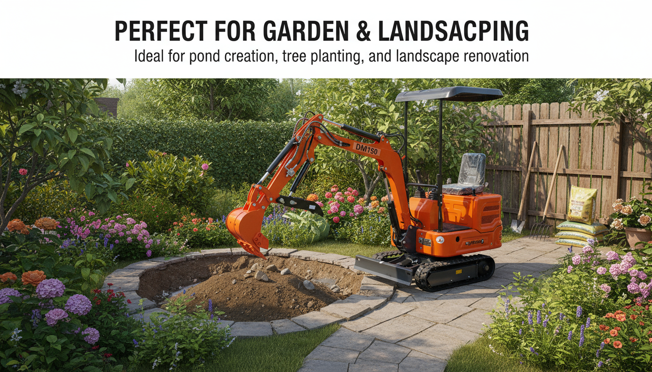 DM150 Mini Excavator - Compact 2000lb Gasoline Powered Digger with Briggs & Stratton Engine