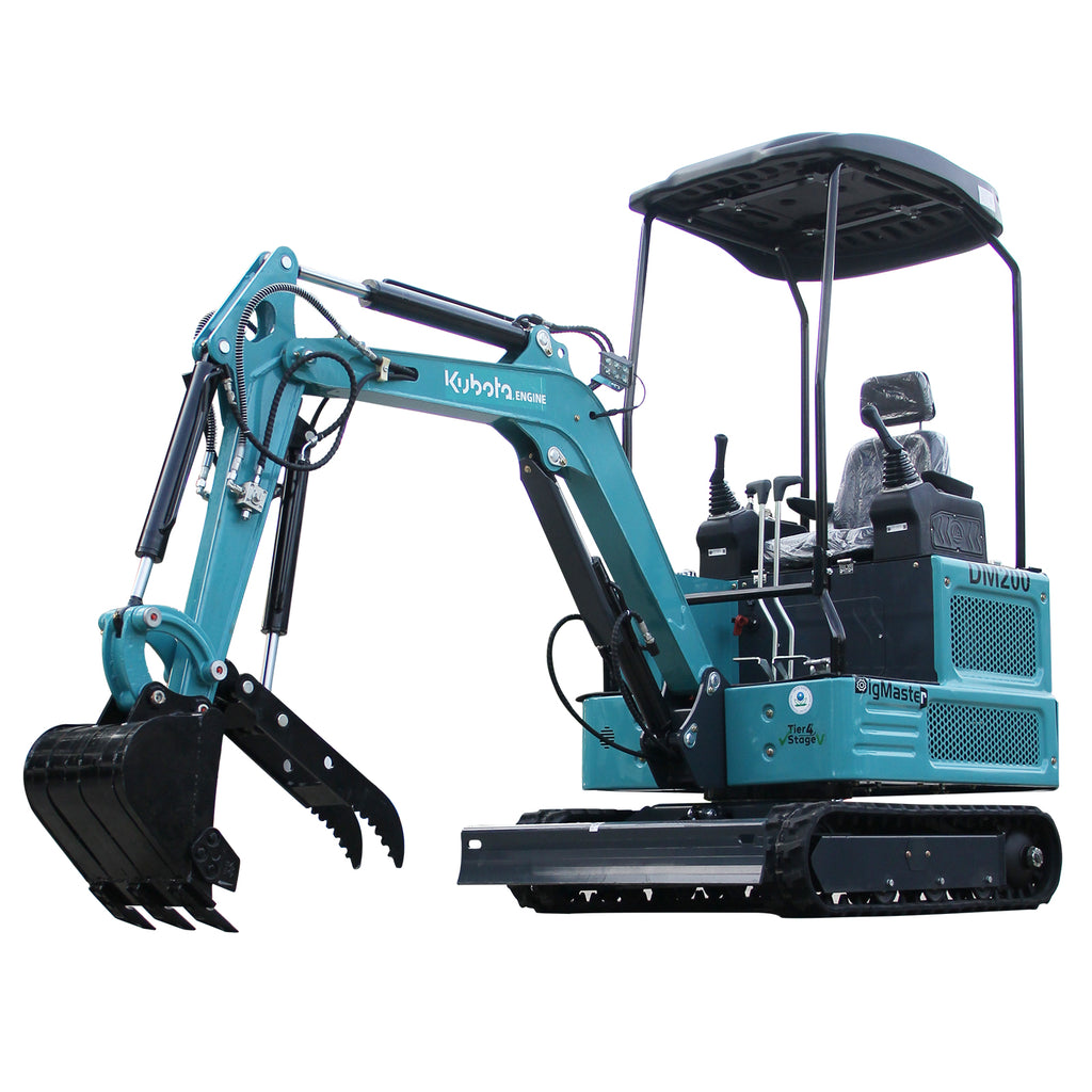 DigMaster 1.8 Ton Mini Excavator Kubota Diesel Engine 2800LBS Dig Force for Home Garden Digging Trenches Landscaping & Construction EPA Certified
