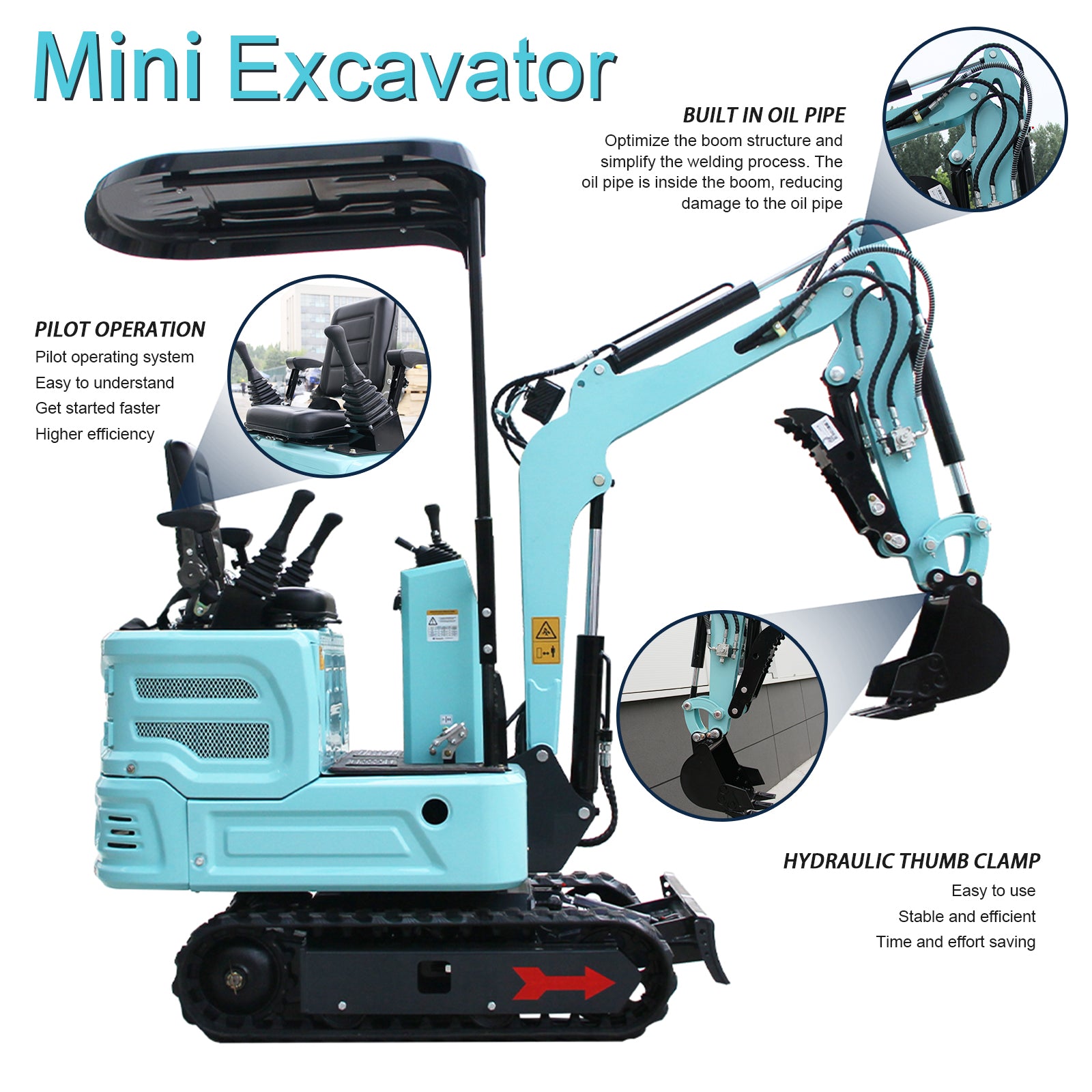 DigMaster 1.4 Ton Mini Excavator Kubota Twin-Cylinder Diesel Engine Equipped with Pilot System for Gardening Landscaping and Indoor Use EPA certified